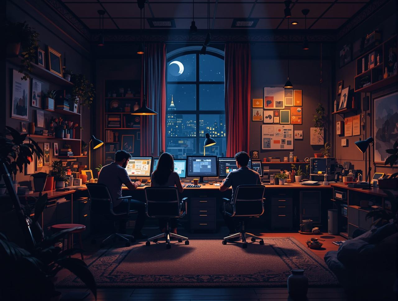 短剧搜吧品牌故事 - 创作团队的温暖工作室